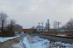 The eastbound 'Builder hammers over the CN with a pumpkin leader